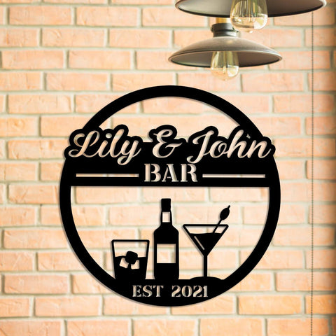 Personalized Metal Bar Sign, Custom Pub, Tap, Lounge, Caf?, Home Wall Decor, Wedding, Anniversary Art Gift For Him/her, Metal Laser Cut Metal Signs Custom Gift Ideas