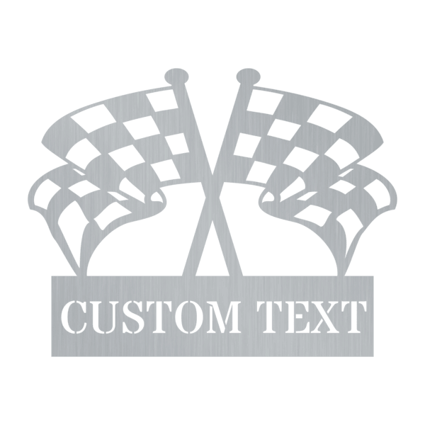 Checkered Flag Monogram Customized Metal Signs, Custom Metal Sign, Custom Signs, Metal Sign, Metal Laser Cut Metal Signs Custom Gift Ideas