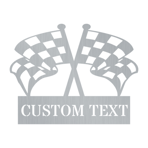 Checkered Flag Monogram Customized Metal Signs, Custom Metal Sign, Custom Signs, Metal Sign, Metal Laser Cut Metal Signs Custom Gift Ideas