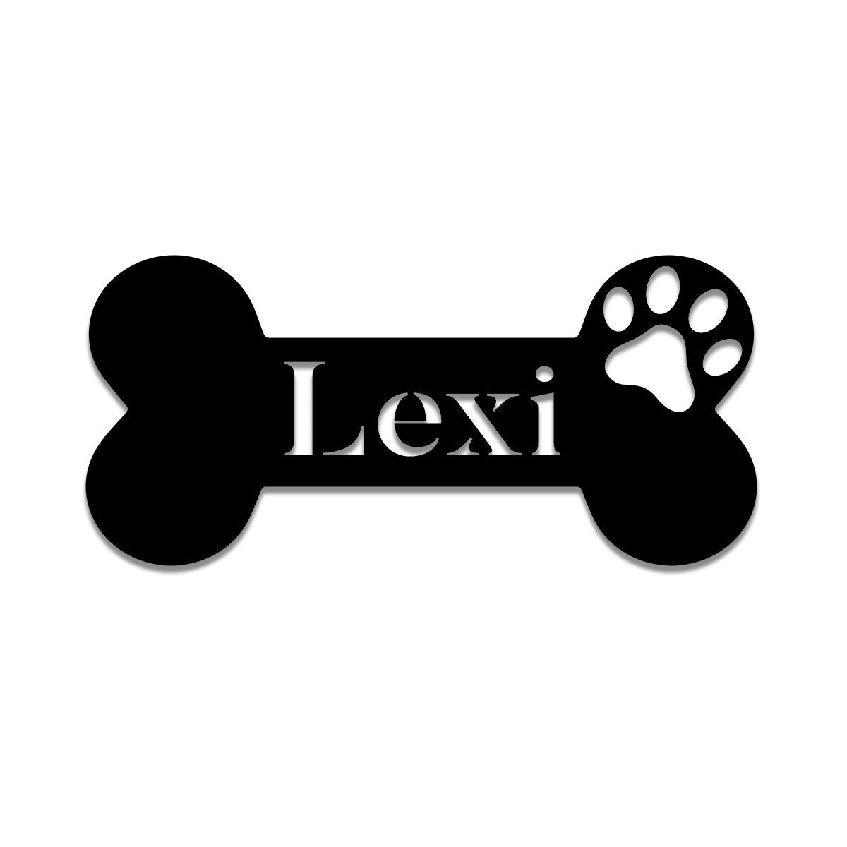 Personalized Dog Paw Bone Metal Sign, Custom Pet Housewarming Wall Decor, Metal Laser Cut Metal Signs Custom Gift Ideas