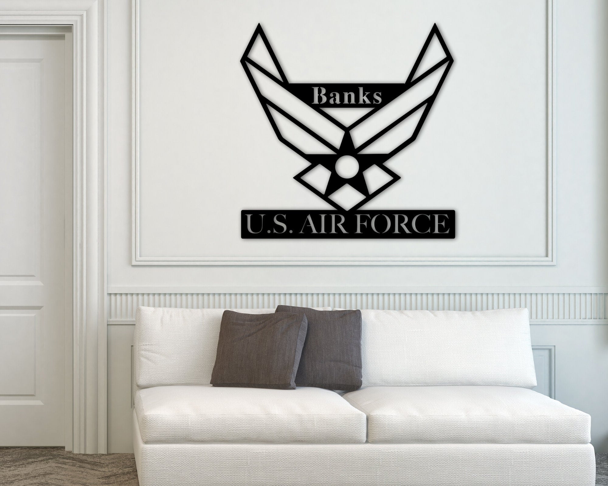 Metal Sign For Air Force Soldier, Custom Metal Name Sign, Personalized Metal Wall Hanger, Retirement Gift Ideas, Custom Air Force Home Decor, Metal Laser Cut Metal Signs Custom Gift Ideas