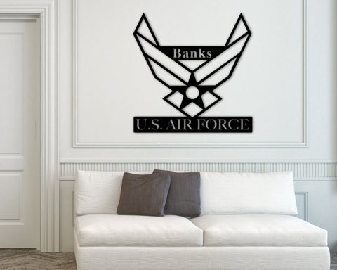 Metal Sign For Air Force Soldier, Custom Metal Name Sign, Personalized Metal Wall Hanger, Retirement Gift Ideas, Custom Air Force Home Decor, Metal Laser Cut Metal Signs Custom Gift Ideas