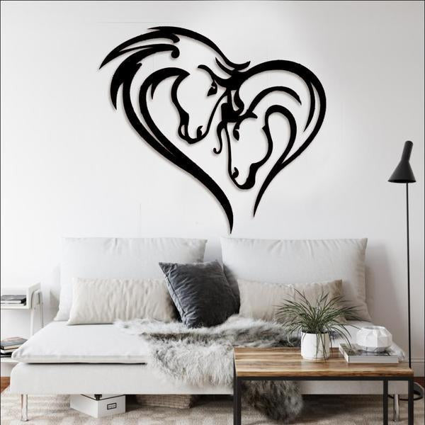 Horse Heart Sign Personalized Horse Metal Sign, Horseshoe Art, Western Decor, Initial Metal Sign, Housewarming Gift, Farmhouse Decor Afcultures Metal Wall Art, Metal Laser Cut Metal Signs Custom Gift Ideas