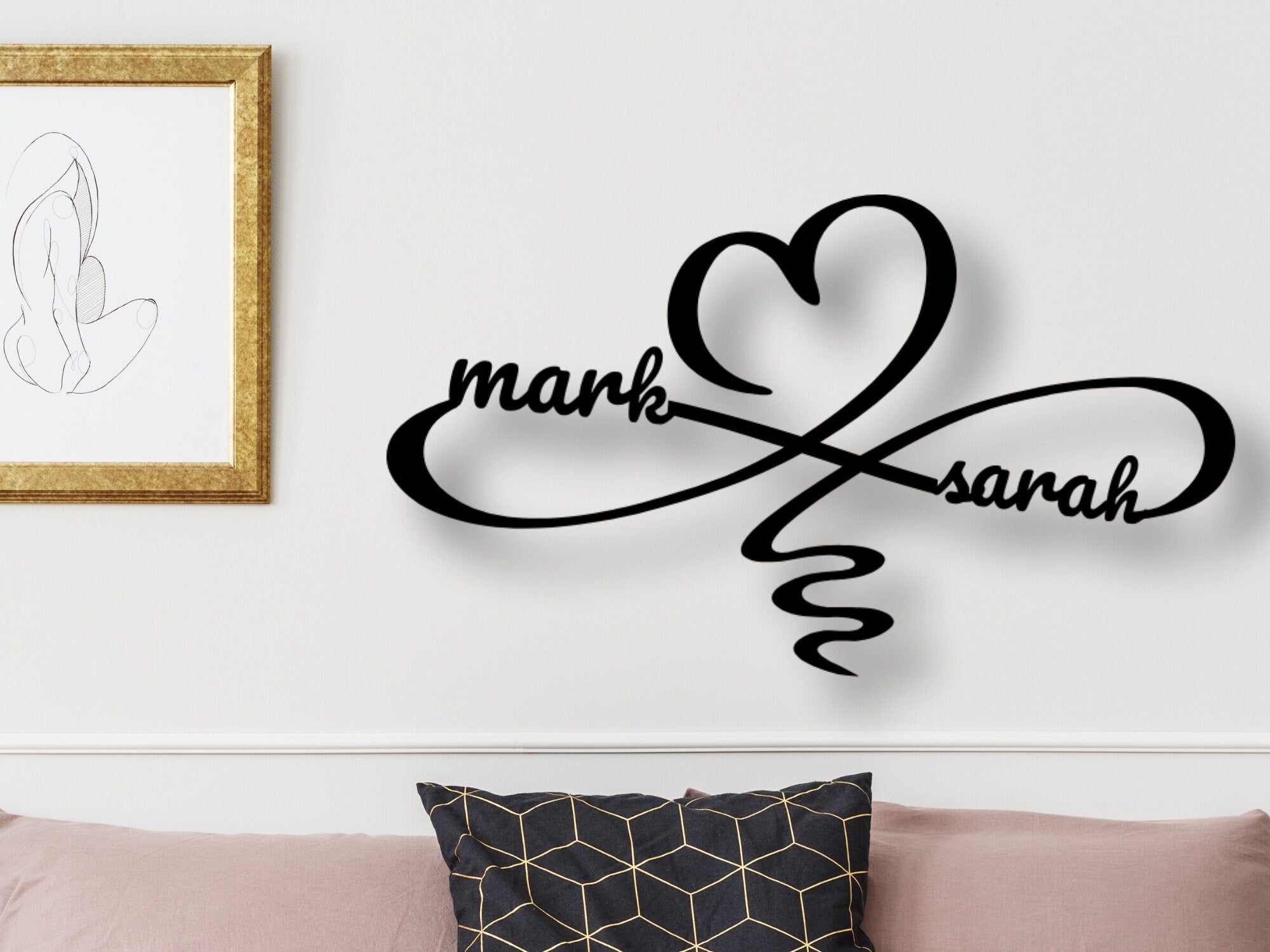 Black Friday Sale, Personalized Metal Sign, Infinity Sign, Wall Art, Name Sign, Metal Signs, Metal Wall Decor, Infinity Sign With Names, In, Laser Cut Metal Signs Custom Gift Ideas