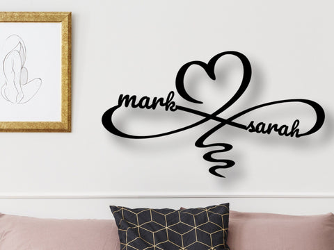Black Friday Sale, Personalized Metal Sign, Infinity Sign, Wall Art, Name Sign, Metal Signs, Metal Wall Decor, Infinity Sign With Names, In, Laser Cut Metal Signs Custom Gift Ideas