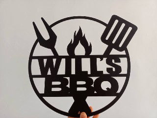Personalized Backyard Bbq Metal Sign, Outdoor Wall Decor, Metal Wall Decor, Bbq Decor, Personalized Home Decor, Metal Wall Art, Custom Metal Sign, Laser Cut Metal Signs Custom Gift Ideas