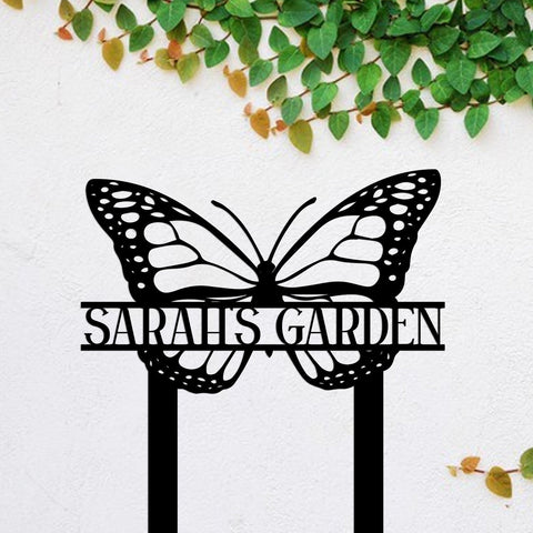 Personalized Butterfly Metal Garden Sign, Garden Stake, Home Decor, Wedding Art Gift For Her, Metal Laser Cut Metal Signs Custom Gift Ideas