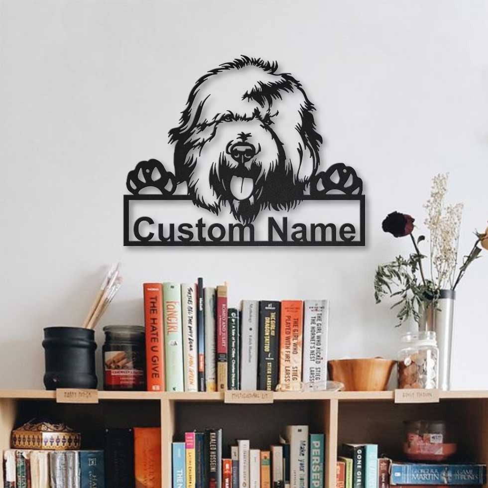 Personalized Old English Sheepdog Dog Metal Sign Art, Custom Old English Sheepdog Dog Metal Sign, Animal Funny, Father's Day Gift, Pets, Laser Cut Metal Signs Custom Gift Ideas
