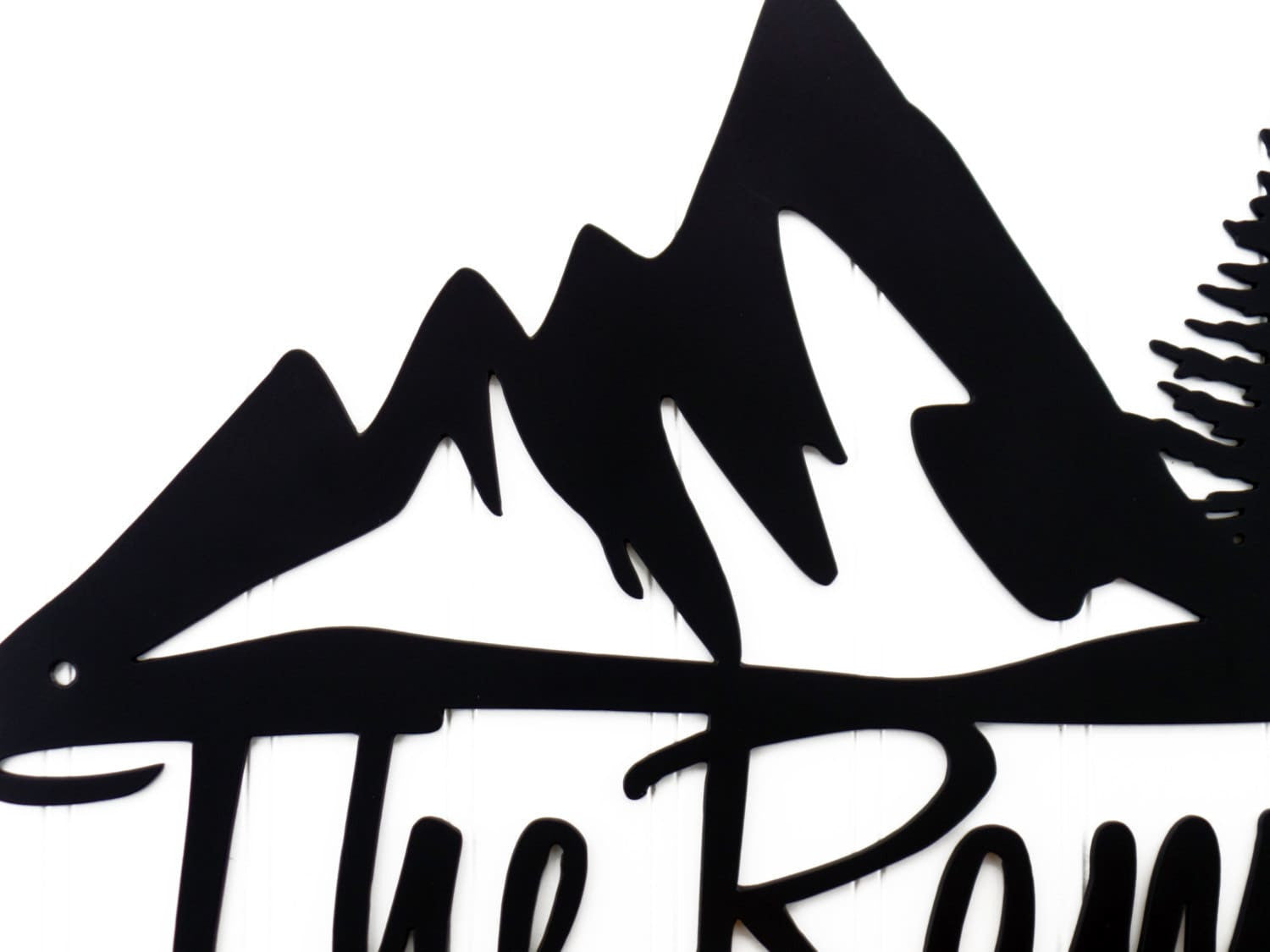 Custom Outdoor Family Last Name Metal Sign With Mountains Black, House Sign, Personalized Gift, Metal Wall Art, Laser Cut Metal Signs Custom Gift Ideas