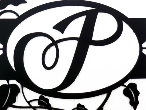 Monogram Metal Sign Black, Monogram, Script Sign, Monogram Sign, Metal Wall Art, Signage, Personalized Signage, Laser Cut Metal Signs Custom Gift Ideas