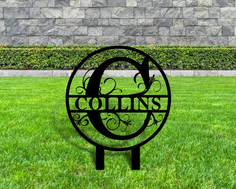 Metal Monogram Yard Sign, Metal Name Sign For Home, Personalized Metal Sign, Custom Family Name Sign, Last Name Sign, Metal Monogram Sign, Metal Laser Cut Metal Signs Custom Gift Ideas