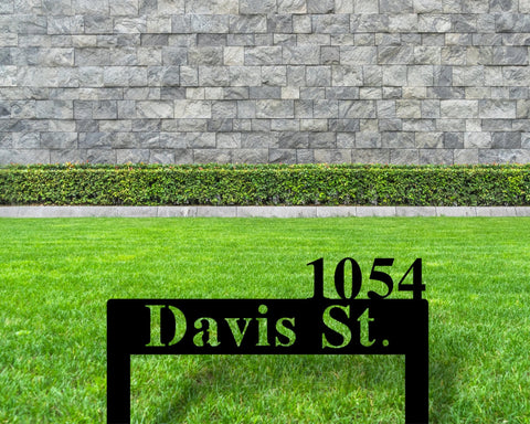 Lawn Address Sign, Monogram Metal Sign, Custom Address Sign, Address Sign, Personalized Metal Yard Art, Metal Address Plaque For Yard, Front, Metal Laser Cut Metal Signs Custom Gift Ideas