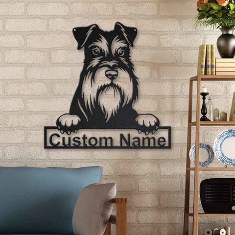 Miniature Schnauzer Dog Personalized Metal Wall Decor, Cut Metal Sign, Metal Wall Art, Metal House Sign, Metal Laser Cut Metal Signs Custom Gift Ideas