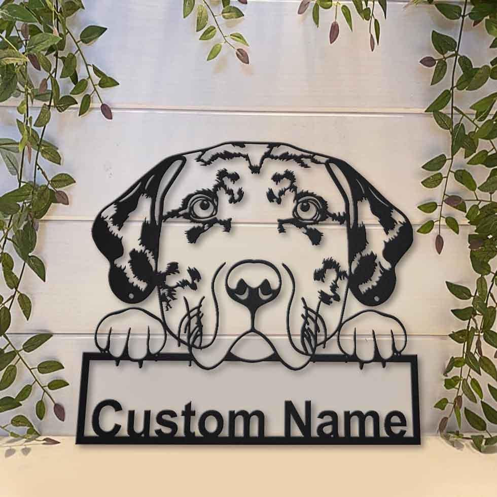 Personalized Catahoula Leopard Dog Metal Sign Art, Custom Catahoula Leopard Dog Metal Sign, Dog Gift, Birthday Gift, Animal Funny, Laser Cut Metal Signs Custom Gift Ideas