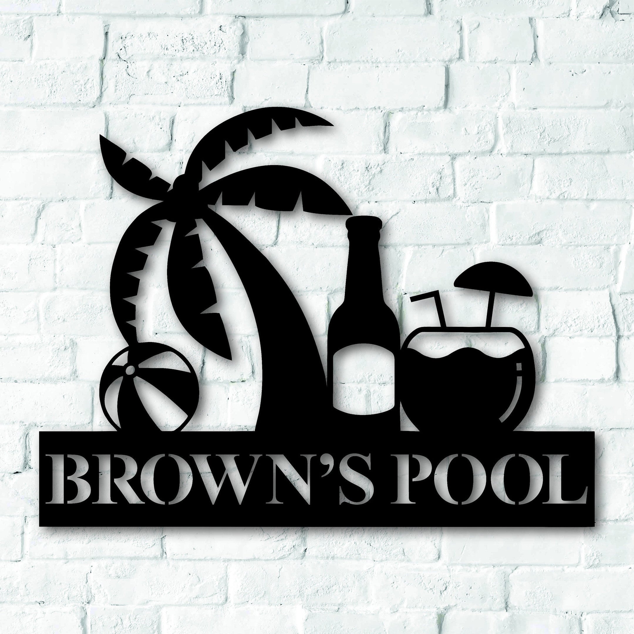 Aeticon PrintPrint Personalized Family Pool Metal Sign, Custom Metal Pool Sign, Home Pool Sign, Metal Wall Decor, Metal Wall Art, Metal Sign Laser Cut Metal Signs Custom Gift Ideas