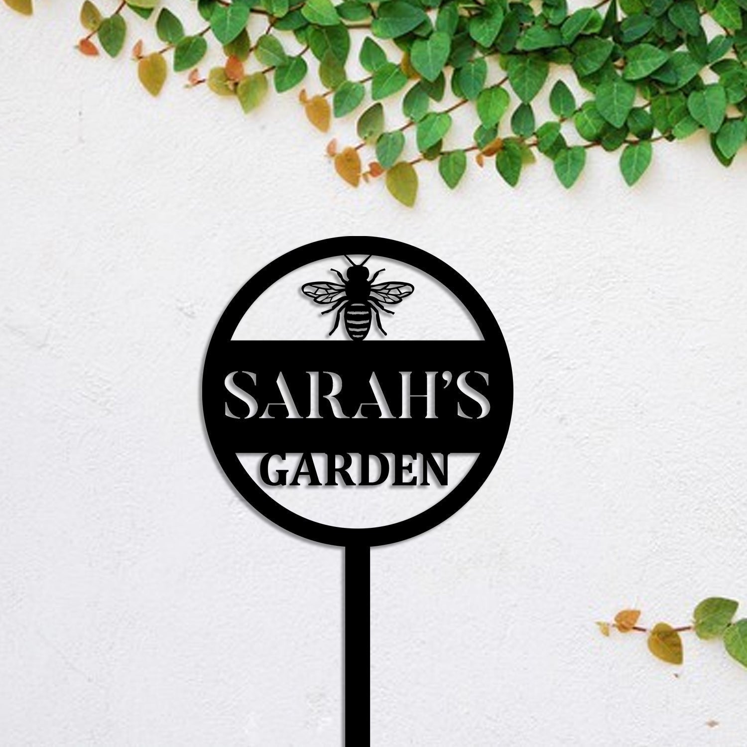 Personalized Bee Metal Garden Sign, Stake, Home Decor, Wedding Art Gift For Gardening Lovers, Metal Laser Cut Metal Signs Custom Gift Ideas