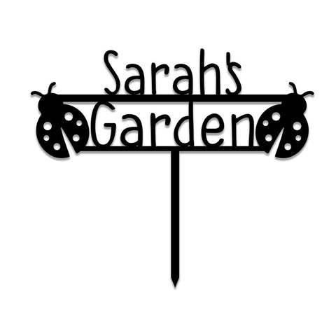 Ladybug Metal Garden Sign, Custom Garden Stake, Home Decor, Wedding Art Gift For Her, Gardening Lovers, Metal Laser Cut Metal Signs Custom Gift Ideas