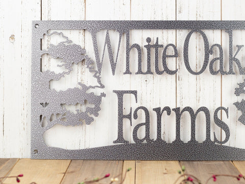 Custom Metal Sign, Oak Tree, Personalized Sign, Outdoor Sign, Custom Sign, Rustic, Metal Wall Art, Silver Vein Is Shown, Laser Cut Metal Signs Custom Gift Ideas