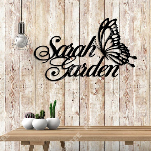 Custom Name Butterfly Garden Metal Art, Home Steel Decoration, Metal Laser Cut Metal Signs Custom Gift Ideas