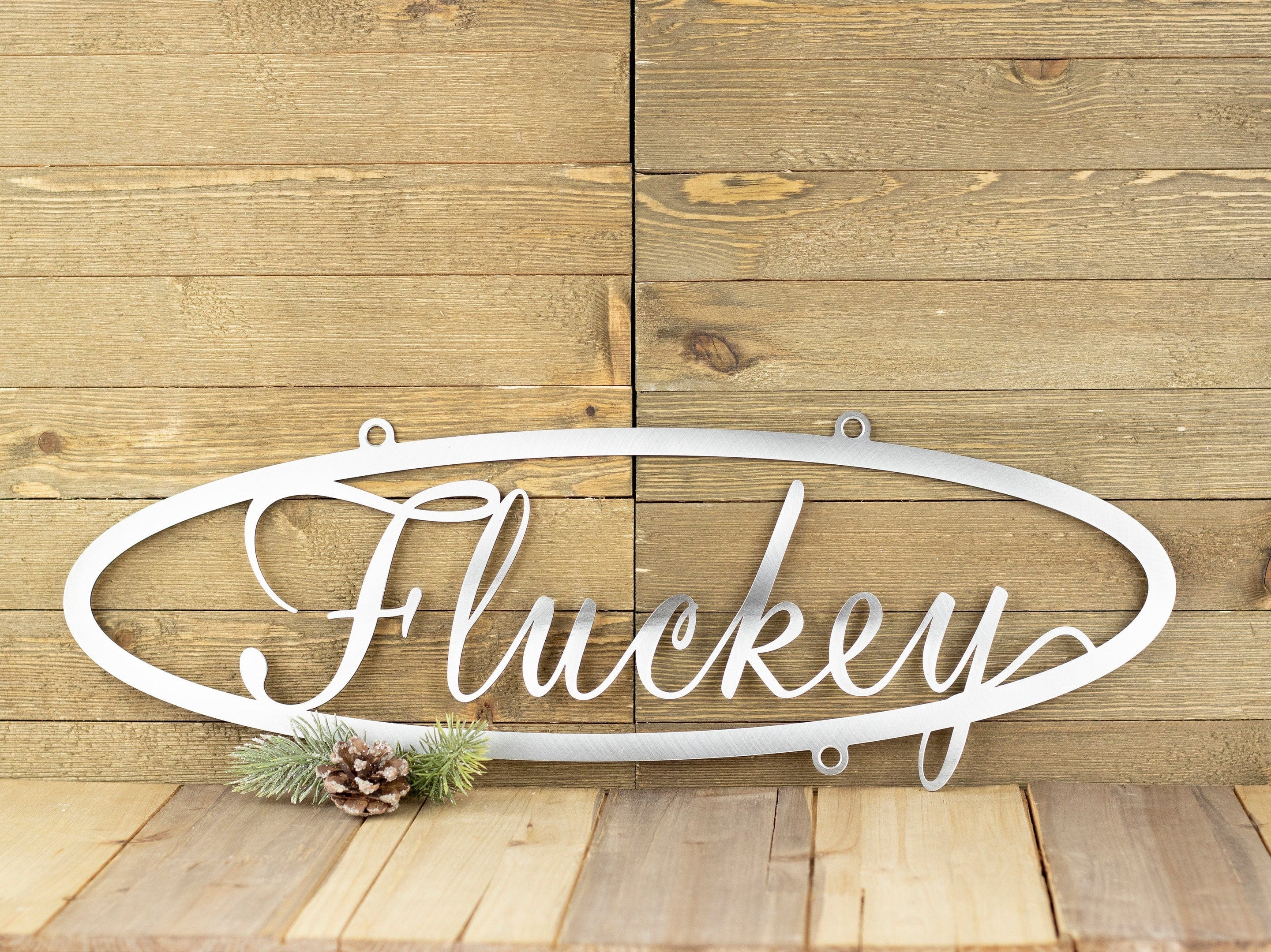 Custom Family Name Oval Metal Sign, Silver Vein6.laser Cut, Steel, Custom Sign, Personalized, Wall Art, Laser Cut Metal Signs Custom Gift Ideas