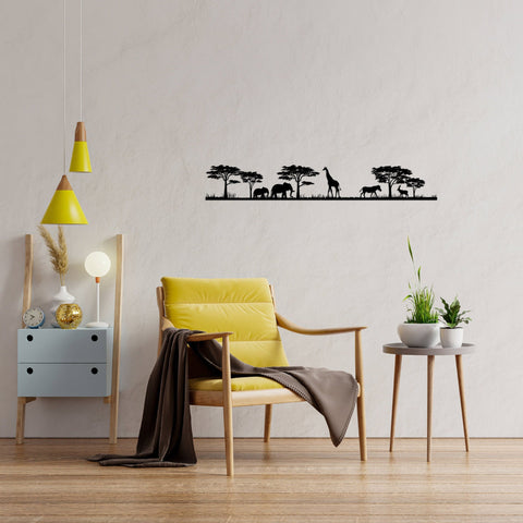 Metal Safari Animals Wall Art, Metal Wall Decor, Animals Metal Wall Art, Office Living Room Bedroom Wall Decor, Metal Wall Hangings, Metal Laser Cut Metal Signs Custom Gift Ideas