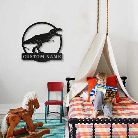 Personalized Dinosaur Metal Wall Decor, Cut Metal Sign, Metal Wall Art, Metal House Sign, Metal Laser Cut Metal Signs Custom Gift Ideas