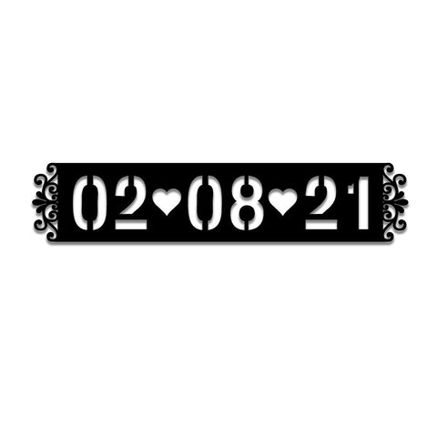 Personalized Date Valentines Day Metal Sign, Custom Home Decor Gift For Her, Wedding, Anniversary Wall Art, Metal Laser Cut Metal Signs Custom Gift Ideas