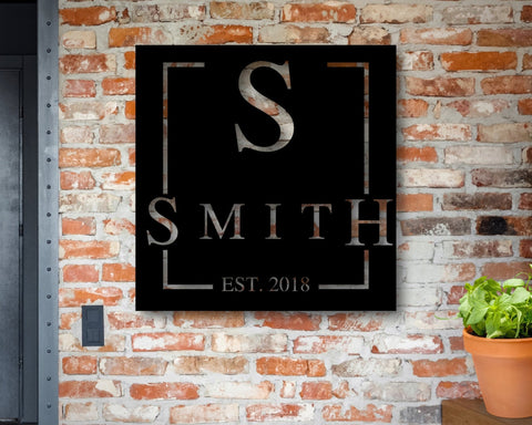 Family Name Metal Sign, Personalized Last Name Sign, Personalized Metal Initial Sign, Last Name Sign, Metal Sign Personalized, Laser Cut Metal Signs Custom Gift Ideas