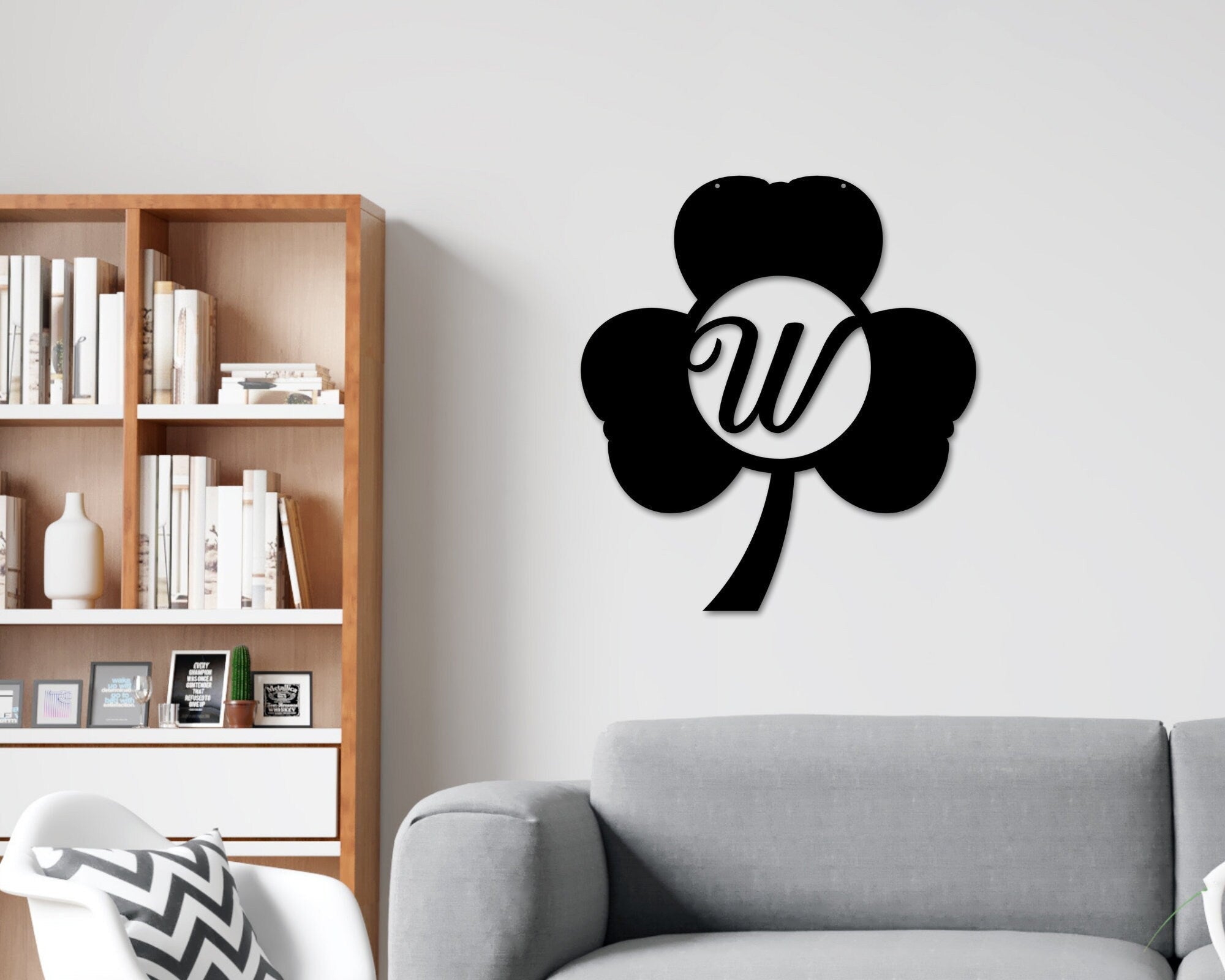 Aeticon PrintPrint St. Patrick's Day Shamrock Monogram Door Wall Hanging Personalized, Metal Sign, Lucky Name Sign, Clover Sign, St Pattys Day D\u00e9cor Laser Cut Metal Signs Custom Gift Ideas