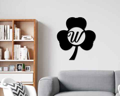 Aeticon PrintPrint St. Patrick's Day Shamrock Monogram Door Wall Hanging Personalized, Metal Sign, Lucky Name Sign, Clover Sign, St Pattys Day D\u00e9cor Laser Cut Metal Signs Custom Gift Ideas