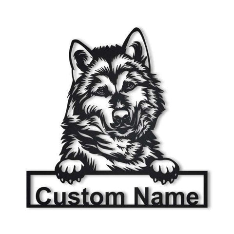 Alaskan Malamute Personalized Metal Wall Decor, Cut Metal Sign, Metal Wall Art, Metal House Sign, Metal Laser Cut Metal Signs Custom Gift Ideas