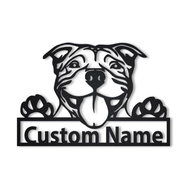 American Pit Bull Personalized Metal Wall Decor, Cut Metal Sign, Metal Wall Art, Metal House Sign, Metal Laser Cut Metal Signs Custom Gift Ideas