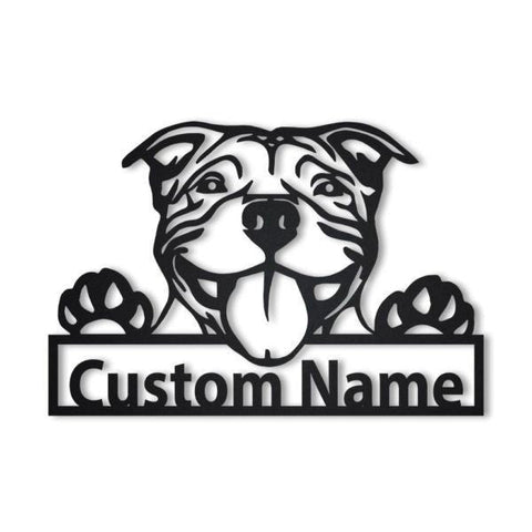American Pit Bull Personalized Metal Wall Decor, Cut Metal Sign, Metal Wall Art, Metal House Sign, Metal Laser Cut Metal Signs Custom Gift Ideas