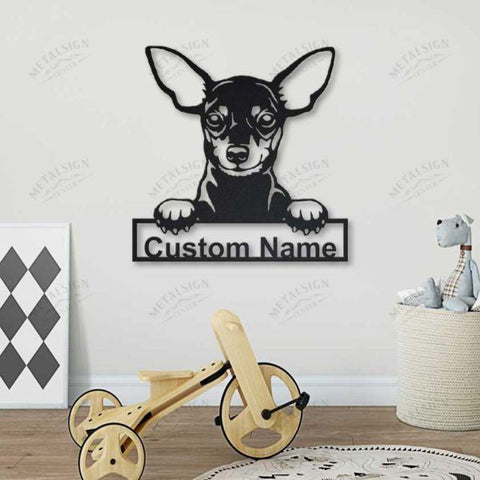 Miniature Pinscher Dog Personalized Metal Wall Decor, Cut Metal Sign, Metal Wall Art, Metal House Sign, Metal Laser Cut Metal Signs Custom Gift Ideas