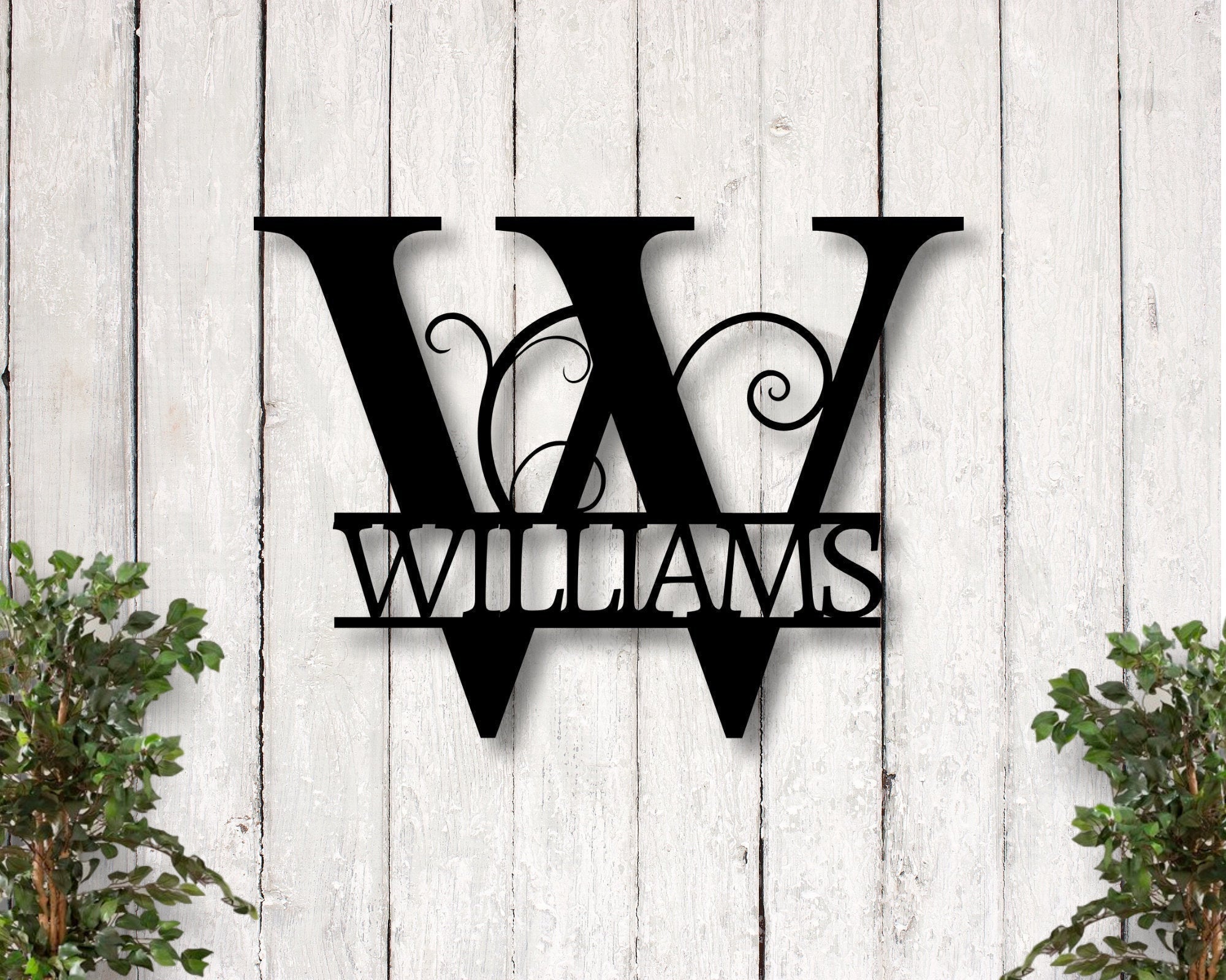 Christmas Gift, Personalized Family Name Metal Sign Housewarming Gift Metal Monogram Sign Door Hanger Last Name Sign Metal Wall Ar , Laser Cut Metal Signs Custom Gift Ideas
