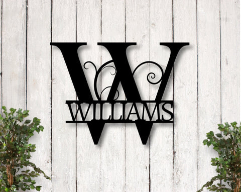 Christmas Gift, Personalized Family Name Metal Sign Housewarming Gift Metal Monogram Sign Door Hanger Last Name Sign Metal Wall Ar , Laser Cut Metal Signs Custom Gift Ideas