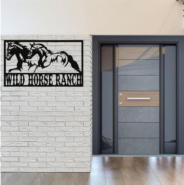 Custom Horse Decor Personalized Horse Metal Sign, Horseshoe Art, Western Decor, Initial Metal Sign, Housewarming Gift, Farmhouse Decor Afculture Metal Wall Art, Metal Laser Cut Metal Signs Custom Gift Ideas