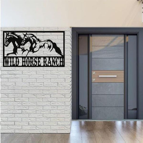 Custom Horse Decor Personalized Horse Metal Sign, Horseshoe Art, Western Decor, Initial Metal Sign, Housewarming Gift, Farmhouse Decor Afculture Metal Wall Art, Metal Laser Cut Metal Signs Custom Gift Ideas