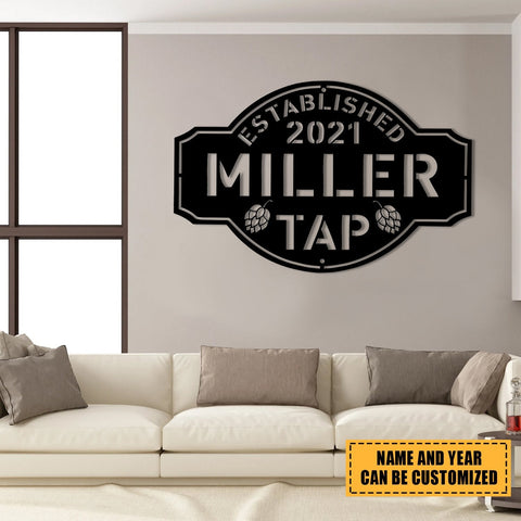Personalized Beer Hops Metal Bar Sign, Metal Laser Cut Metal Signs Custom Gift Ideas