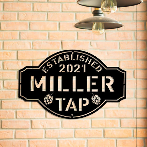 Personalized Beer Hops Metal Bar Sign, Metal Laser Cut Metal Signs Custom Gift Ideas