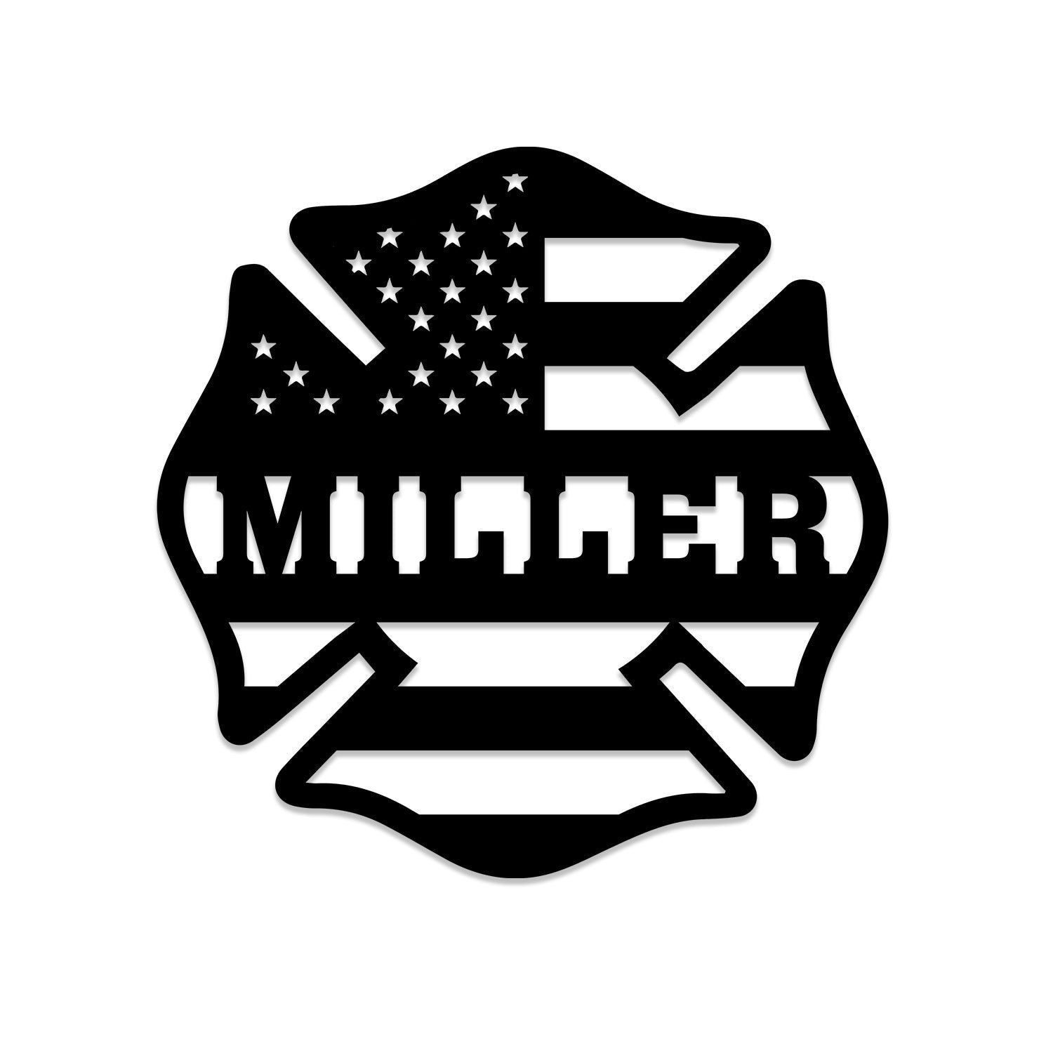 Personalized American Flag Firefighter Logo Metal Plaque, Housewarming Art, Fireman Gift, Metal Laser Cut Metal Signs Custom Gift Ideas