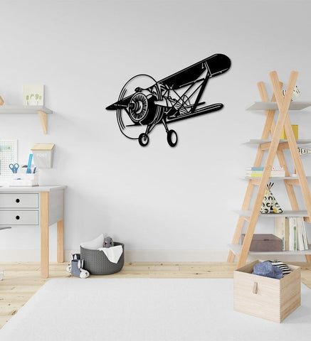 Old Fighter Jet Metal Wall Art, Fighter Jet Metal Home Decor, Old Plane Teen Room Decor, Black Metal Airplane Teen Room Decor And Wall Art, Metal Laser Cut Metal Signs Custom Gift Ideas