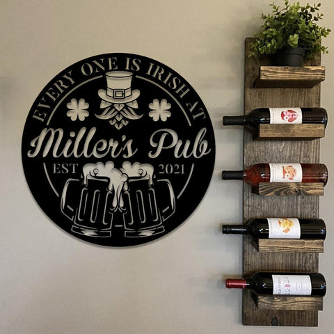 Personalized Irish St. Patrick Day Metal Bar Sign, Custom Pub, Tap, Metal Laser Cut Metal Signs Custom Gift Ideas