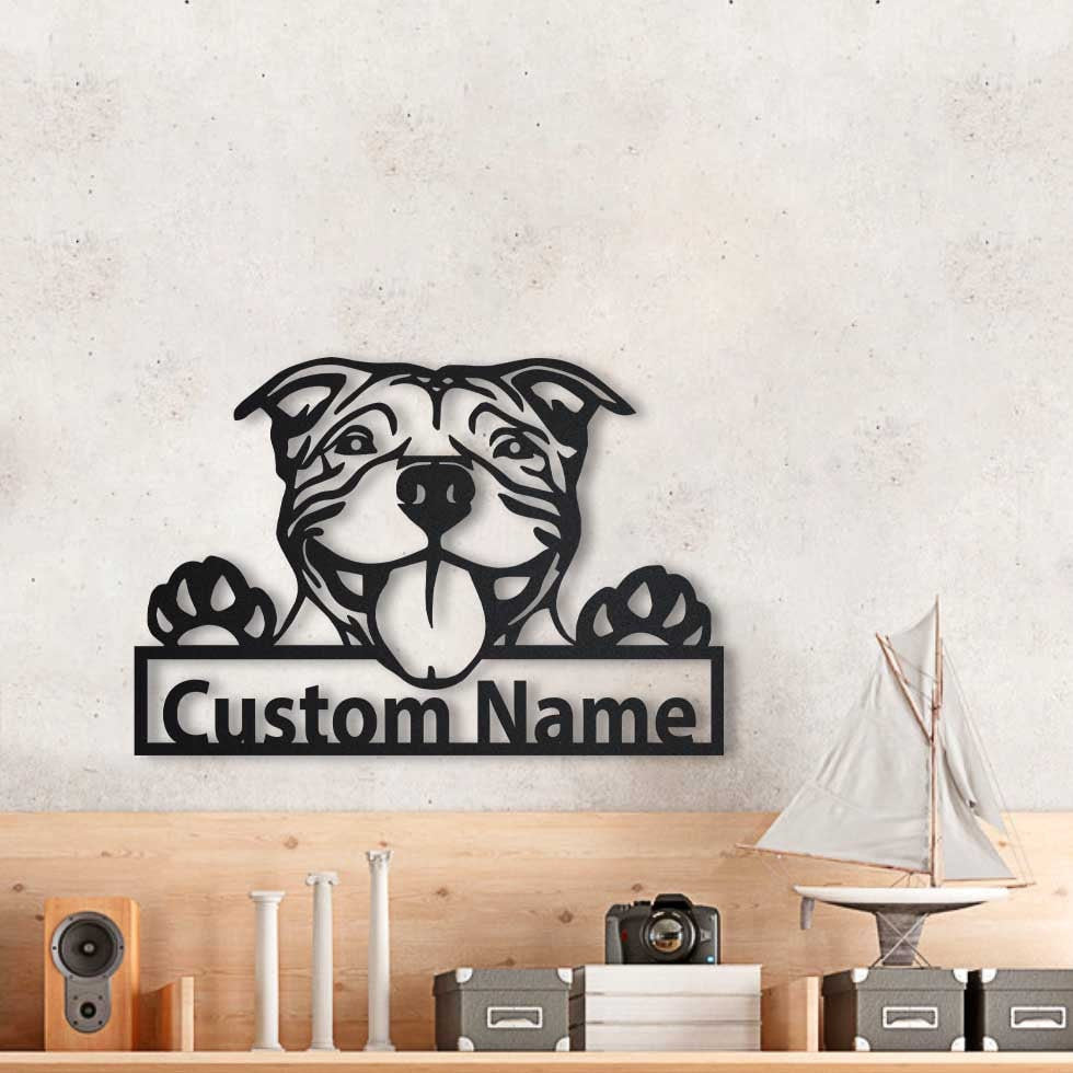 Personalized American Pit Bull Dog Metal Sign Art, Custom American Pit Bull Metal Sign, Pit Bull Dog Gifts, Dog Gift, Birthday Gift, Laser Cut Metal Signs Custom Gift Ideas