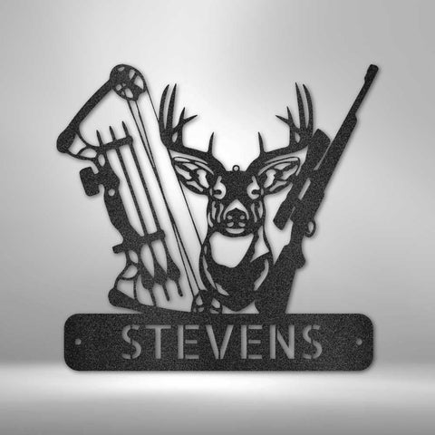 Personalized Deer Hunter Monogram Metal Wall Sign Hunter Wild Game Birthday Gift Idea For Him Decorations