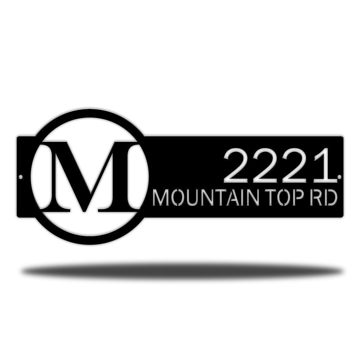 Round Monogram Address Plaque Cut Metal Sign Metal House Sign Decorations