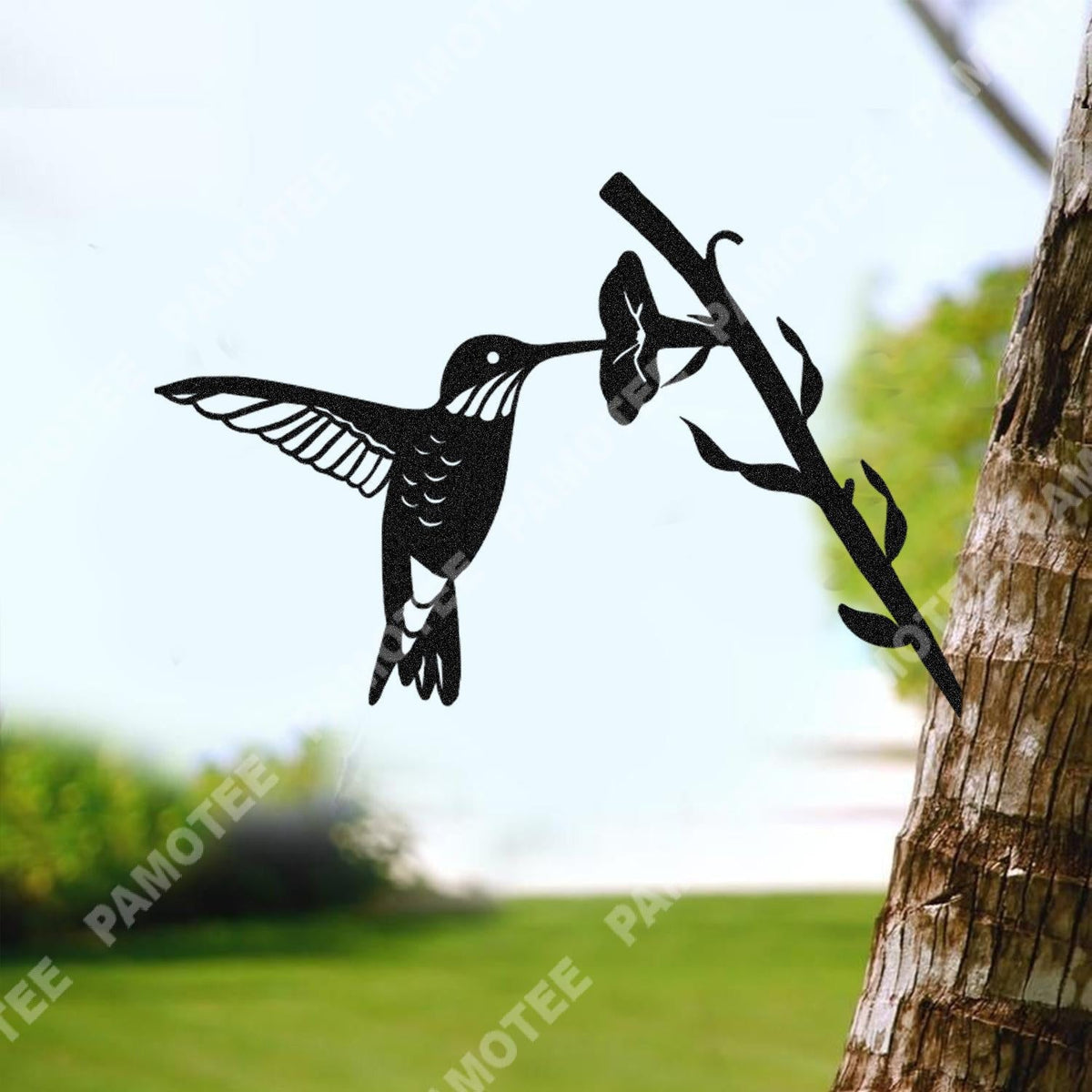 Hummingbird Tree Metal Sign, Garden Decoration, Bird Lovers Gift, Metal Laser Cut Metal Signs Custom Gift Ideas