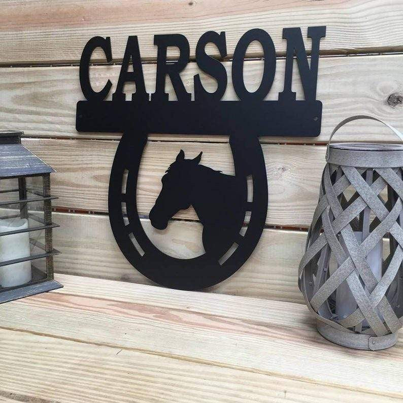 Personalized Horse Stall Name Plate Sign Cut Metal Sign Metal House Sign Decorations