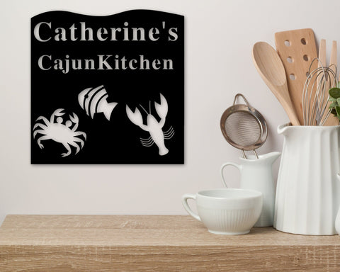 Personalized Metal Sign Seafood Sign Metal Seafood Sign Gift For Her Gift For Him Restaurant Sign Housewarming Cajun Kitchen Sign Decorations