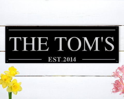 Personalized Family Name Sign Metal Last Name Sign Personalized Metal Name Sign Established Last Name Sign Metal Est Sign For Outdoor Decorations